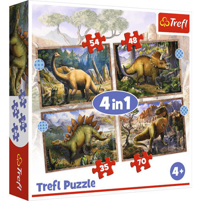 Image de PUZZLES 4IN1 DINOSAURS TREFL 34383