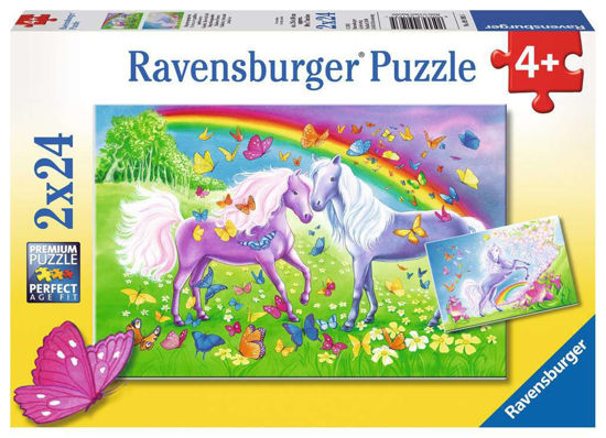 Image de PUZZLE 2/24 RAINBOW HORSES 09193