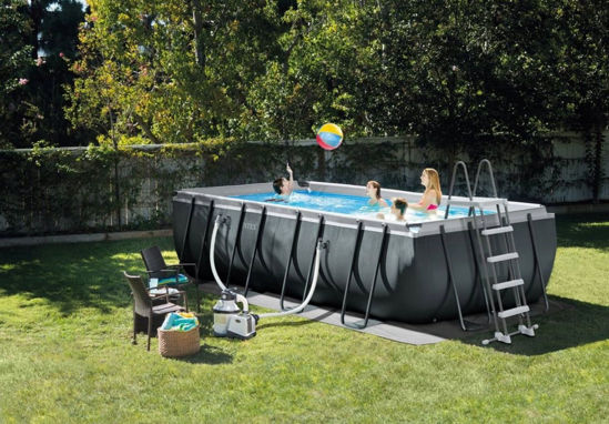 Image de PISCINE INTEX piscine hors-sol gris  avec épurateur 5.49m x 2.74m x 1.32  26356NP