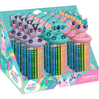 Image de TUBE AVEC BOUCHON 3D ET 12 CRAYONS DE COULEUR