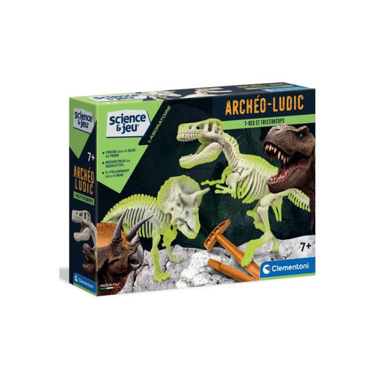 Image de ARCHEOFUN T REX TRICERATOPS FLUO