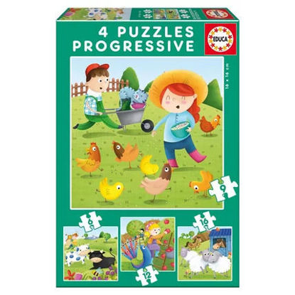 Image de 4 PUZZLES PROGRESSIFS ANIMAUX DE LA FERME 17145