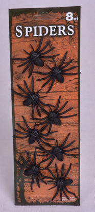 Image de Accessoire halloween Set de 8 araignées en plastique