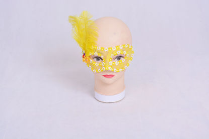 Image de Masque visage dentelle avec plume
