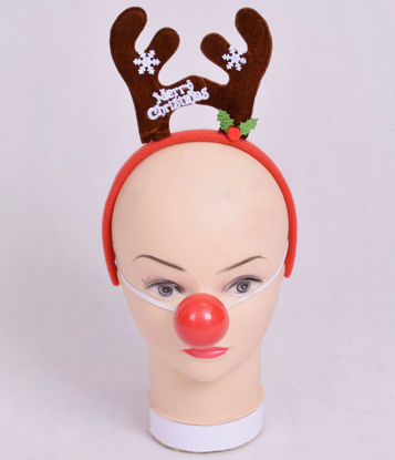 Image de Accessoire Noel serre tete merry christmas avec nez rouge