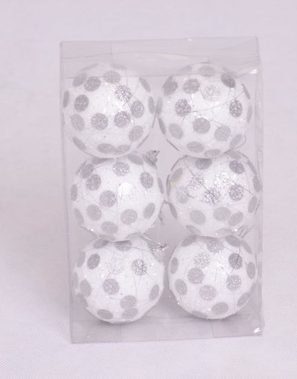 Image de Boite de 6 boules suspendus décoration sapin