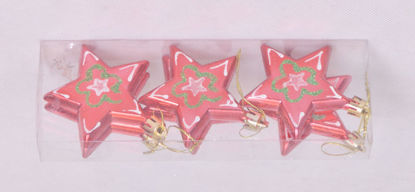 Image de Boite de 6 étoiles rouges suspendus décoration du sapin