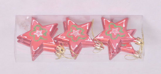 Image de Boite de 6 étoiles rouges suspendus décoration du sapin