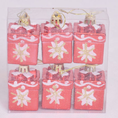 Image de Coffret 6 petits cadeaux suspendus pour décoration noël