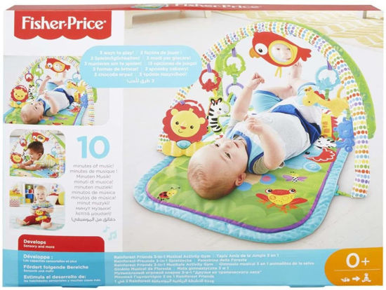 Image de Fisher-Price Amis de la Jungle 3-en-1 Tapis d'Éveil Musical pour Bébé