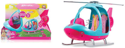 Image de Barbie Voyage Hélicoptère rose et bleu