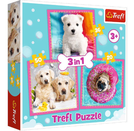 Image de TREFL Puzzle 3 en 1 les petits chiens 34845