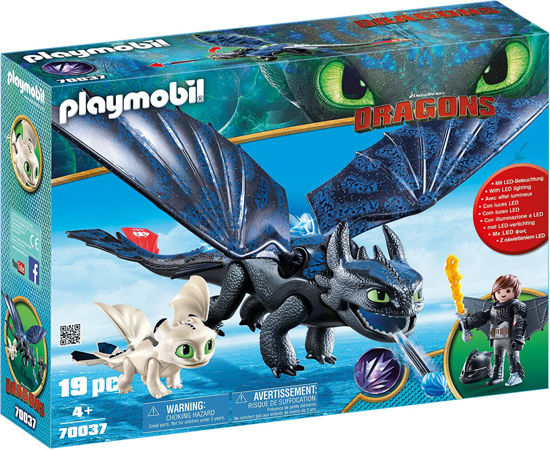 Image de Playmobil Krokmou et Harold avec Bébé Dragon70037