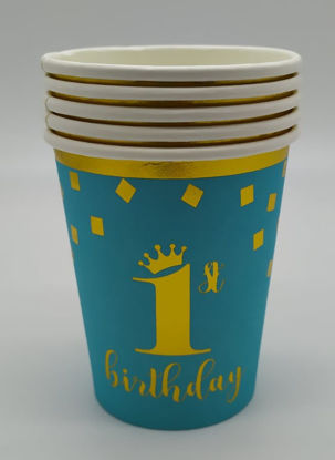 Image de 10 Goblets First Birthday BLEU