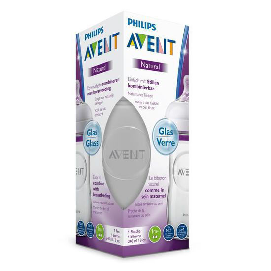 Philips Avent SCF051/17 Biberon Natural Verre 120 ml - 0 Mois+ : :  Bébé et Puériculture