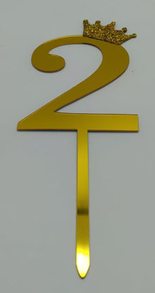 Image de Numéro  2  doré Cake Topper
