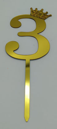 Image de Numéro  3 doré Cake Topper