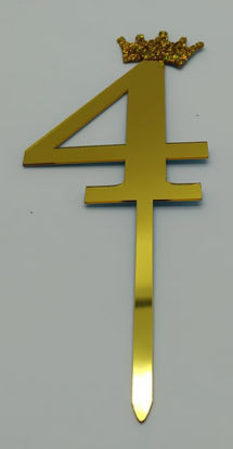 Image de Numéro  4 doré Cake Topper