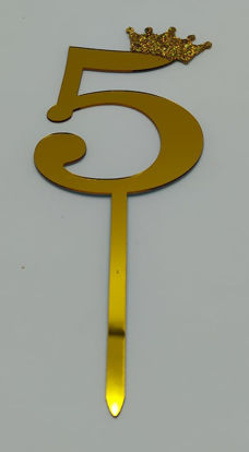 Image de Numéro  5 doré Cake Topper