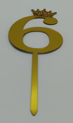 Image de Numéro  6 doré Cake Topper
