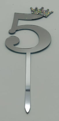 Image de Numéro  5  argent Cake Topper