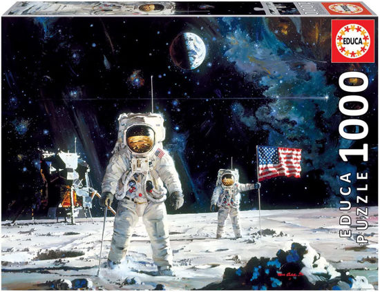 Image de Educa 18459 Puzzles 1 000 pièces, Premier homme sur la lune, Robert McCall