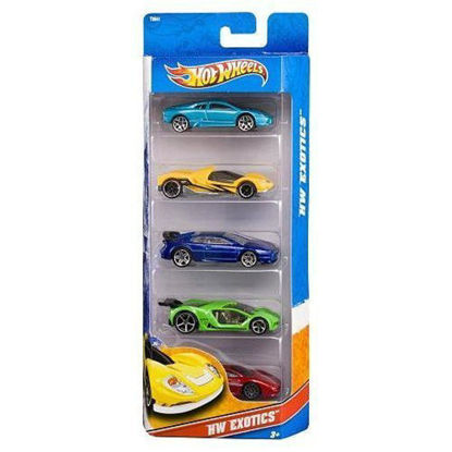 Image de Hot Wheels Pack de 5 véhicules, petites voitures (modèles assortis)