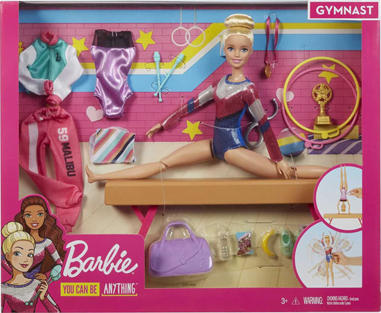 Image de Barbie Métiers coffret poupée Gymnaste blonde