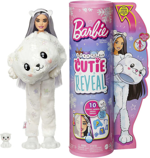 Image de Barbie Cutie Reveal Snowflake Sparkle et costume d’ours
