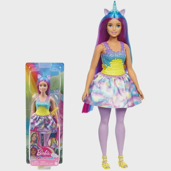 Image de Barbie -Dreamtopia -Poupée Licorne au look arc-en-ciel