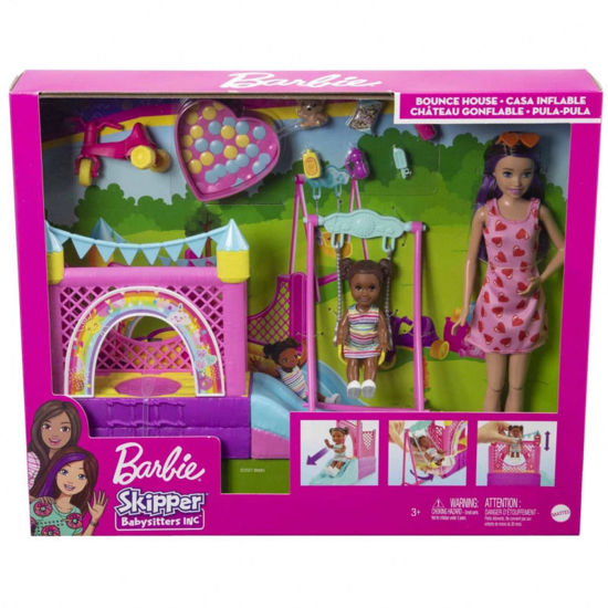 Image de Barbie Skipper Baby-Sitter Coffret Château Gonflable