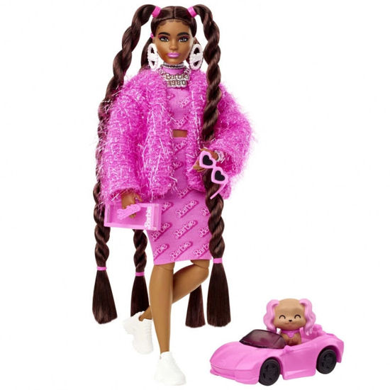 Image de Barbie Poupée Mannequin Extra avec Tenue Rose