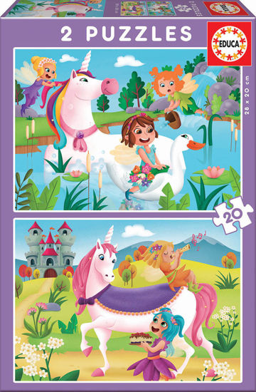 Image de Puzzle 2*20 licornes & fées 18064