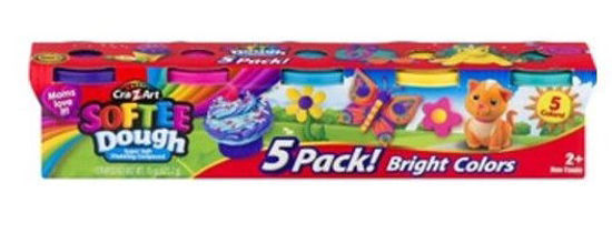 Image de SOFTEE DOUGH Value Pack 5 Pack Bright Colours 3oz Each