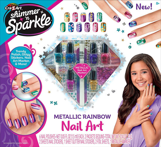 Image de Shimmer 'n Sparkle -  Metallic Rainbow Nail Art