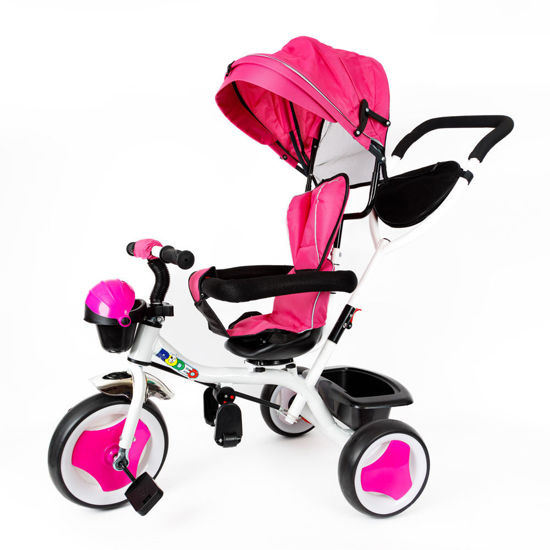 Image de tricycle bebe Guidé Rose