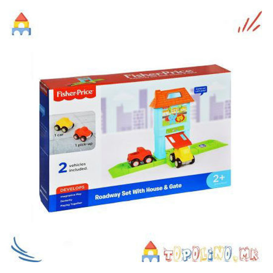 Image de Ensemble de route Fisher Price avec maison et portail