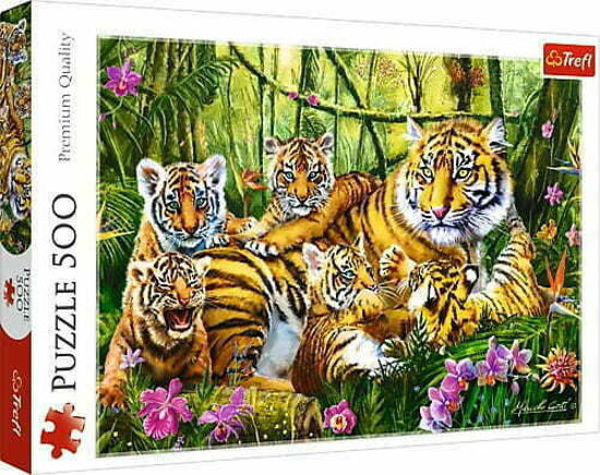 Image de PUZZLE 500 LA FAMILLE DU TIGRE 37350