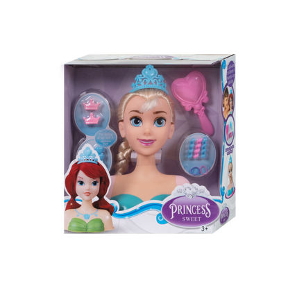 Barbie Doll Head pour les jouets de coiffure, Styling Head Doll avec  sèche-cheveux, miroir, brosse cosmétique, kit de jouets de salon de  coiffure et