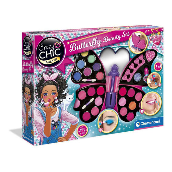 Image de CRAZY CHIC-TROUSSE  DE MAQUILLAGE PAPILLON 4 EN 1