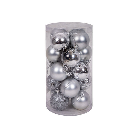Image de COFFRET DE 20 BOULES ARGENT GM
