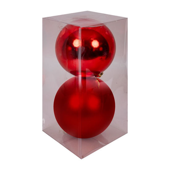 Image de COFFRET 2 BOULES ROUGE DIAM 15 CM