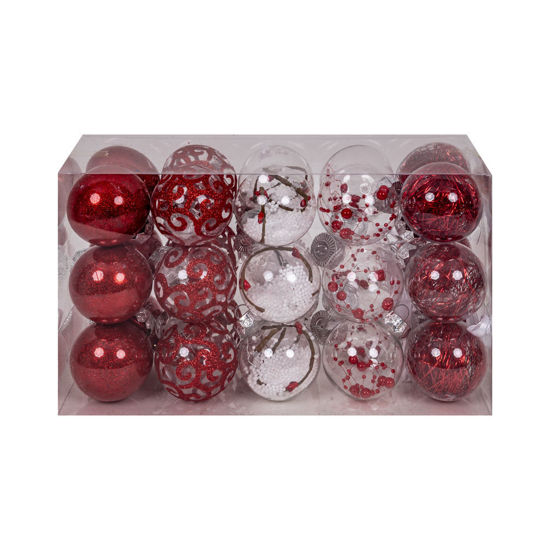 Image de COFFRET 30 BOULES BLANC ET ROUGE