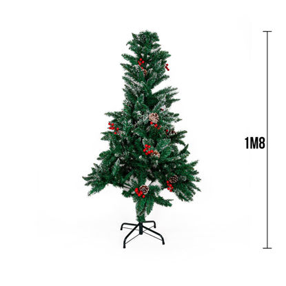 Image de Sapin de noel artificiel avec neige et pin,cerise long:1.80m