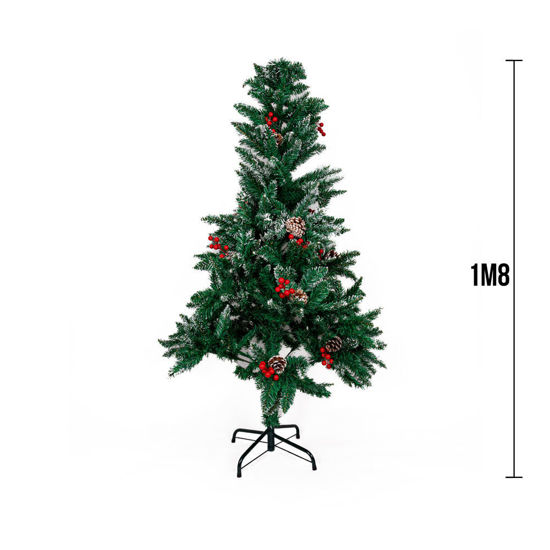 Image de Sapin de noel artificiel avec neige et pin,cerise long:1.80m