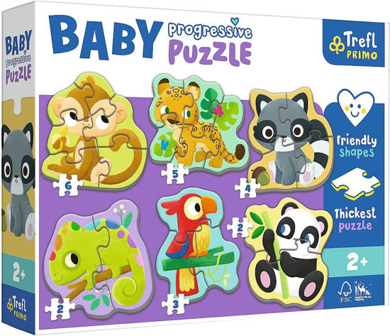 Image de Puzzles Baby Progressive Excotic animals 44005