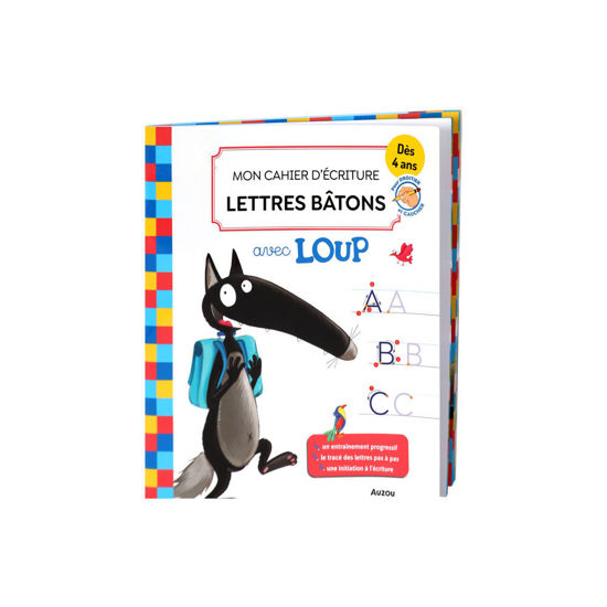 Image de Mon cahier d'écriture lettres batons avec Loup