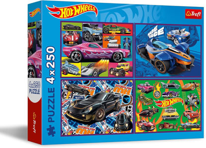 Image de PUZZLES 4 X 250 MATTEL HOT WHEELS  13312