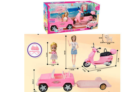 Image de RH 2PCS HARD DOLL AND FREE WHEEL CAR AND MOTOR SET