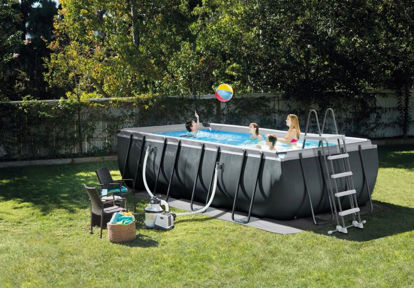 Image de PISCINE INTEX piscine hors-sol gris  avec épurateur 5.49m x 2.74m x 1.32  26356NP